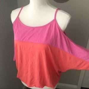 Victoria secret Cold shoulder color block T